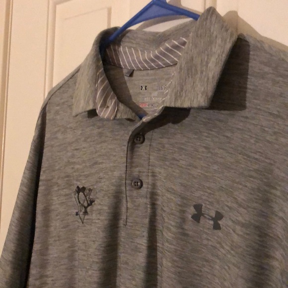 Under Armour Penguins Grey Polo - Picture 2 of 3